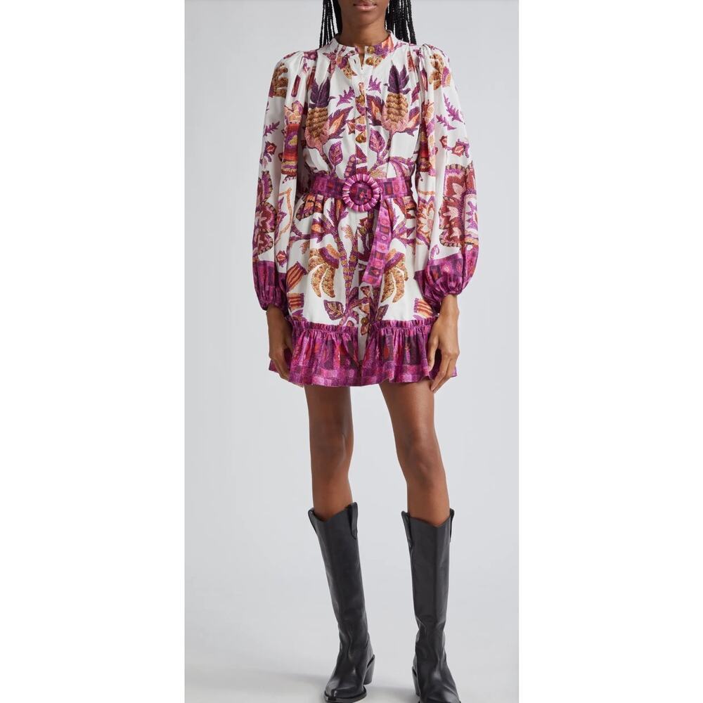 Farm Rio Sunset Tapestry Shirtdress SZ XS